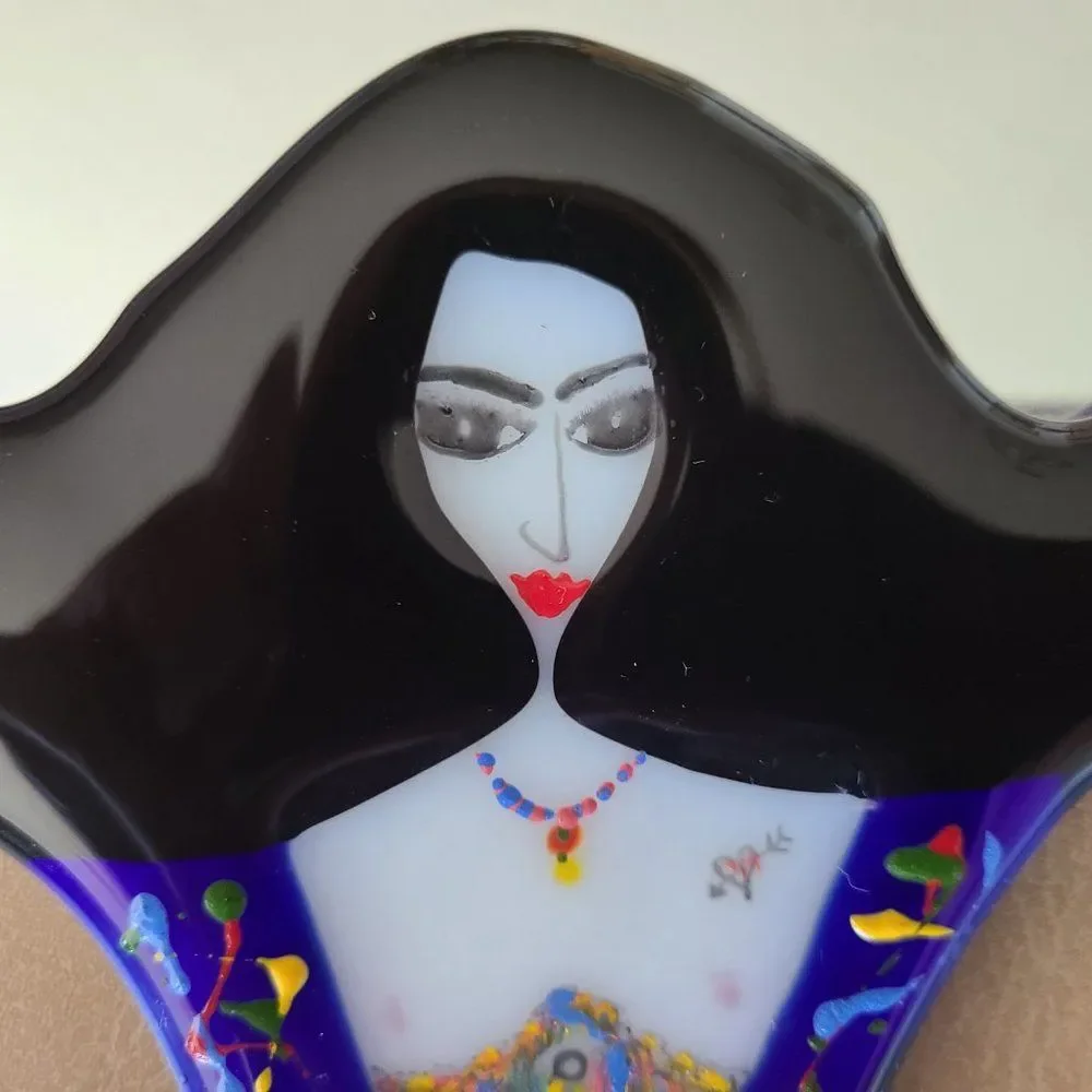 Vanity Mirror Handcrafted Handheld Lovely Moon Goddess One Of A Kind OOAK Art
